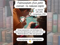 Atelier "Fabrication d'un petit carnet : reliure copte" à Langoiran