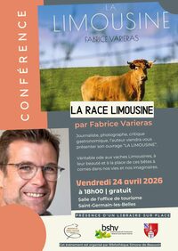 Conférence : La race Limousine par Fabrice Varieras à Saint-Germain-les-Belles