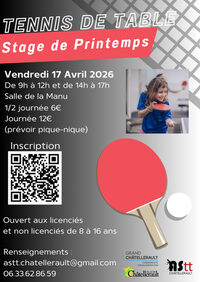 Stage de Tennis de Table à Châtellerault