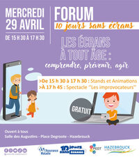 Forum "10 jours sans écrans" à Hazebrouck