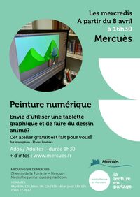 Atelier Peinture Numérique pour ados/adultes à la médiathèque de Mercuès à Mercuès