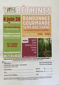 Randonnée gourmande semi nocturne à Béthines