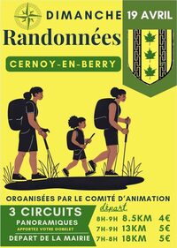Randonnées pédestres à Cernoy-en-Berry