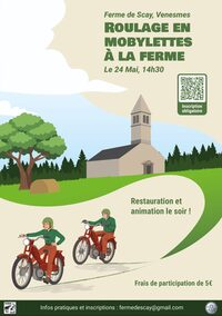 Roulage de mobylettes depuis la Ferme de Sçay à Venesmes