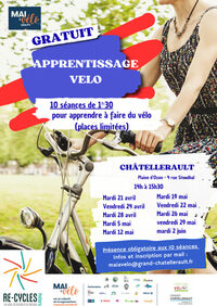Stage adultes «apprentissage du vélo » - de l’initiation à la balade sur le chem à Châtellerault