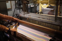 Démonstration des métiers à tisser à Bourgoin-Jallieu