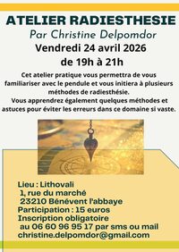 Atelier Radiesthésie à Bénévent-l'Abbaye