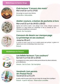 Atelier couture, création de pochette à livre à Sainte-Verge