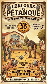 Concours pétanque du Sou des écoles de Bonson à Bonson