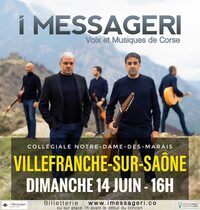 Concert groupe I MESSAGERI - Voix et musiques de Corse à Villefranche-sur-Saône