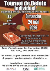 Tournoi de Belote  en  ( Individuel ) à Chambray-lès-Tours