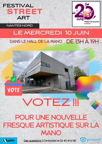 Vote Festival Street Art Fresque Maison de quartier La Mano à Nantes