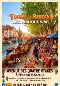 Foire à la Brocante de la Pentecôte 2026 à L'Isle-sur-la-Sorgue