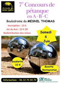 7° Concours de pétanque à Le Mesnil-Thomas