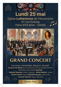 Grand concert pour soli, chœur, orchestre à Paris 17 à Paris 17e