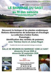Stage pluridisciplinaire - Le barrage du Gast au fil des saisons à Noues de Sienne