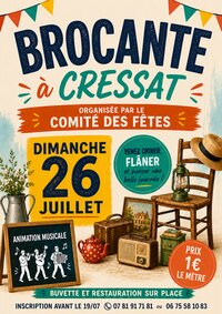 Brocante et salon du livre à Cressat