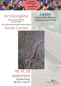 Exposition d'Anne Carlier, « Art-borigène», au lavoir // JEP 2026 à Villeneuve-sur-Yonne