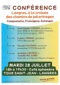 Café éphémère - Conférence à la croisée des chemins de pèlerinages à Langres
