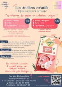 Ateliers Créatifs pour débutant : objets en papier découpé à La Ferté-Vidame