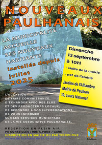 CEREMONIE ACCUEIL NOUVEAUX PAULHANAIS à Paulhan