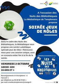 Soirée jeux de rôles à Templemars