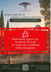 Apéro Concert au Château Saint Julien d'Aille à Vidauban