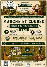 Trail et balade gourmande du Manoir : course et marche de 8 km à Anctoville-sur-Boscq