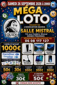 Méga loto avec superbe lots à Pégomas
