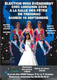 Election Miss Evènement Chic Limousin 2026 à Treignac