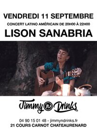 Concert "Lison Sanabria" chez Jimmy n Drinks à Châteaurenard