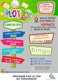Loto organisé du COS du Thouarsais à Thouars
