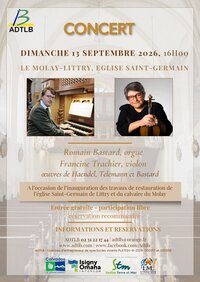 Concert de Romain BASTARD, orgue et Francine TRACHIER, violon à Le Molay-Littry