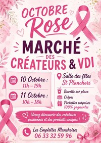 Marché des créateurs et VDI - Octobre rose à Saint-Planchers