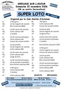 Loto Bingo à Grenade-sur-l'Adour