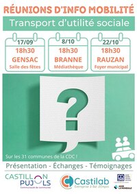 Réunions d'info Transport Solidaire à Gensac