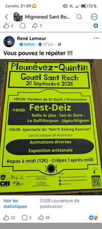 Gouel Sant Roch à Plounévez-Quintin