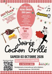 Repas dansant soirée cochon grillé à Loubeyrat