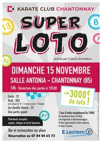 Super loto du karaté club de Chantonnay à Chantonnay