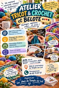 Atelier tricot, crochet et belote à Sainte-Livrade-sur-Lot