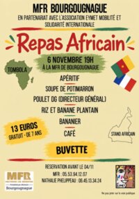 Repas Africain à Bourgougnague