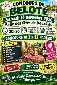 Concours de belote à Douzillac