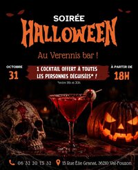 Soirée Halloween au restaurant Le Verennis à Varennes-sur-Fouzon